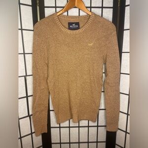 Hollister California Camel Brown Men’s Knit Sweater Preppy Pullover Size Small